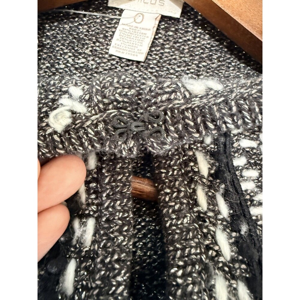 Chico's Embellished Open Front Cardigan Sweater Size 0 (S) Glam Festive Party - Picture 6 of 12